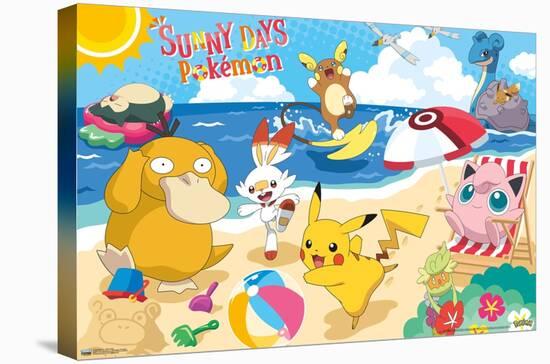 Pokémon - Beach Party-Trends International-Stretched Canvas