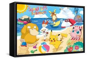 Pokémon - Beach Party-Trends International-Framed Stretched Canvas