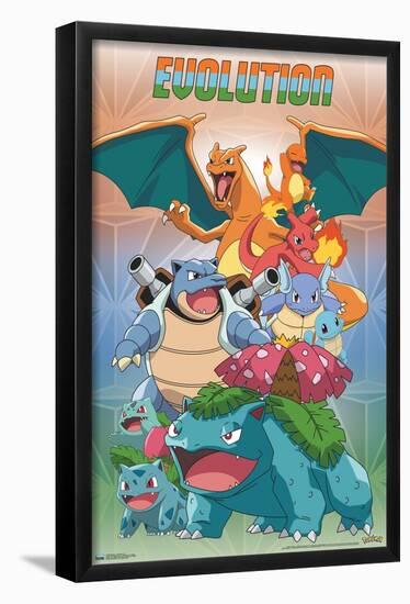 Pokémon - Evolution Trio-Trends International-Framed Poster