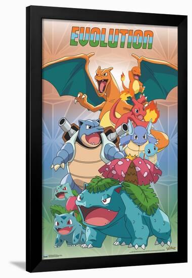 Pokémon - Evolution Trio-Trends International-Framed Poster