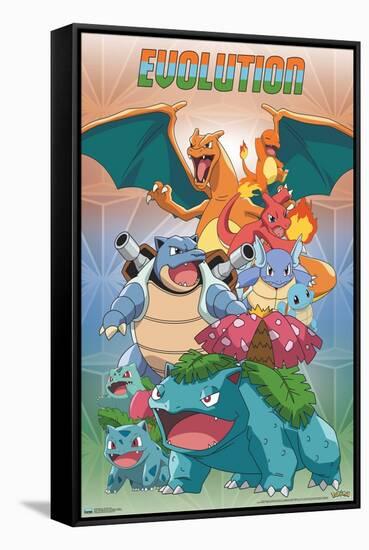 Pokémon - Evolution Trio-Trends International-Framed Stretched Canvas
