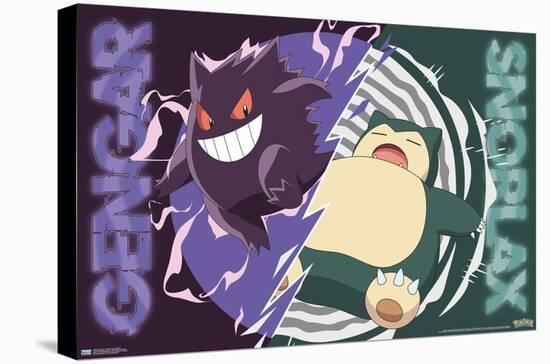 Pokémon - Gengar Snorlax Battle-Trends International-Stretched Canvas