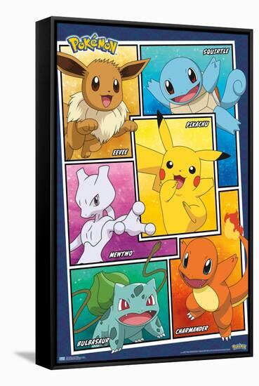 Pokémon - Group Collage-Trends International-Framed Stretched Canvas