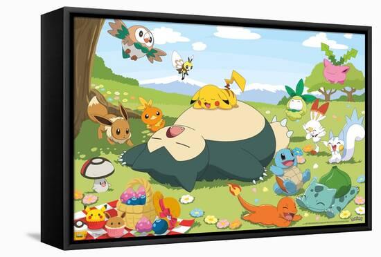 Pokémon - Group Picnic-Trends International-Framed Stretched Canvas