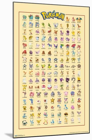 Pokémon - Kanto Grid-Trends International-Mounted Poster