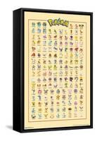 Pokémon - Kanto Grid-Trends International-Framed Stretched Canvas