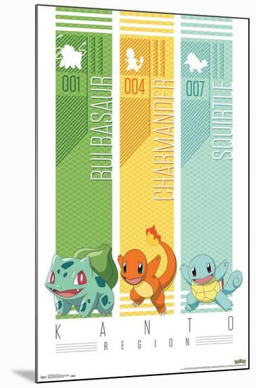 Pokémon - Kanto Trio-Trends International-Mounted Poster