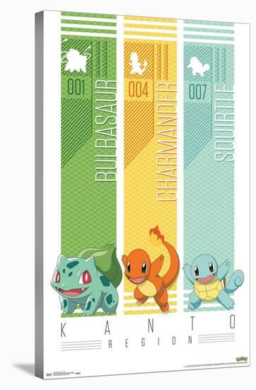 Pokémon - Kanto Trio-Trends International-Stretched Canvas