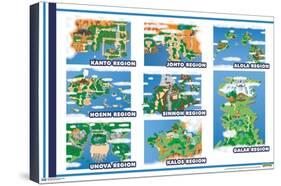 Pokémon - Map Grid-Trends International-Stretched Canvas
