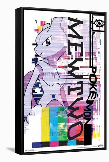 Pokémon - Mewtwo Distortion-Trends International-Framed Stretched Canvas