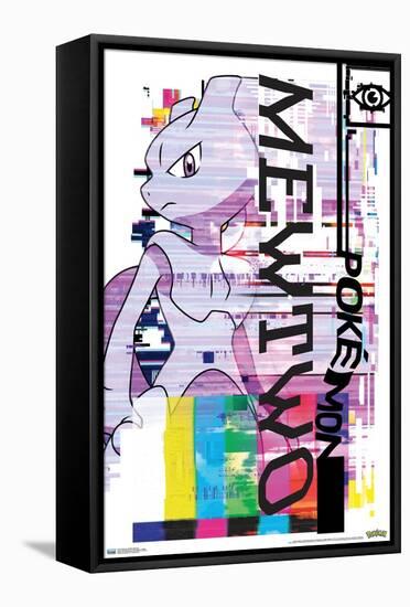 Pokémon - Mewtwo Distortion-Trends International-Framed Stretched Canvas