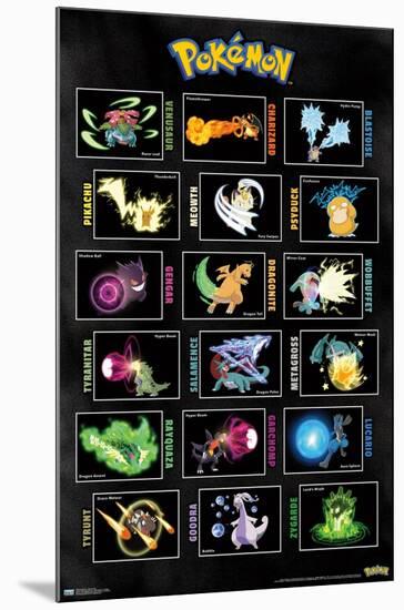 Pokémon - Moves Grid-Trends International-Mounted Poster