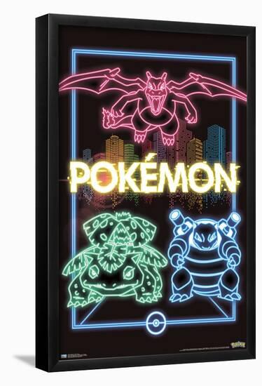 Pokémon - Neon Group-Trends International-Framed Poster