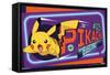 Pokémon - Neon Pikachu-Trends International-Framed Stretched Canvas