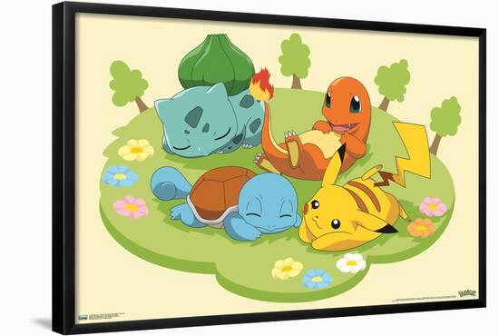 Pokémon - Pikachu and Kanto First Partner Pokémon-Trends International-Framed Poster