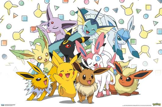 Pokémon - Pikachu, Eevee, And Its Evolutions' Photo - Trends International