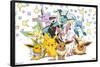 Pokémon - Pikachu, Eevee, And Its Evolutions-Trends International-Framed Poster