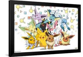 Pokémon - Pikachu, Eevee, And Its Evolutions-Trends International-Framed Poster