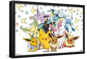 Pokémon - Pikachu, Eevee, And Its Evolutions-Trends International-Framed Poster