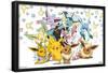 Pokémon - Pikachu, Eevee, And Its Evolutions-Trends International-Framed Poster