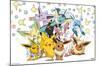 Pokémon - Pikachu, Eevee, And Its Evolutions-Trends International-Mounted Poster