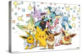 Pokémon - Pikachu, Eevee, And Its Evolutions-Trends International-Stretched Canvas