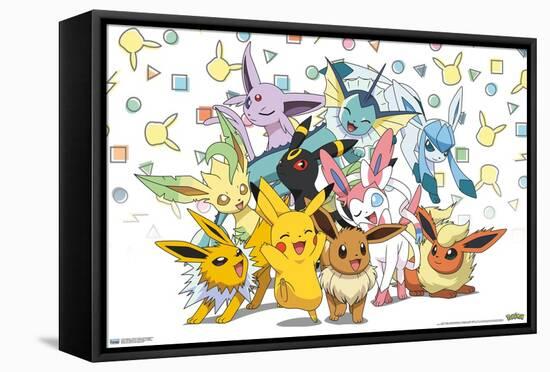 Pokémon - Pikachu, Eevee, And Its Evolutions-Trends International-Framed Stretched Canvas