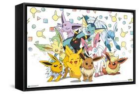 Pokémon - Pikachu, Eevee, And Its Evolutions-Trends International-Framed Stretched Canvas