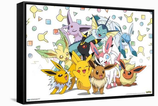 Pokémon - Pikachu, Eevee, And Its Evolutions-Trends International-Framed Stretched Canvas