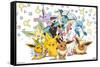 Pokémon - Pikachu, Eevee, And Its Evolutions-Trends International-Framed Stretched Canvas
