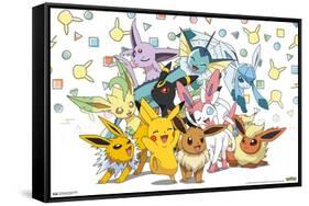 Pokémon - Pikachu, Eevee, And Its Evolutions-Trends International-Framed Stretched Canvas