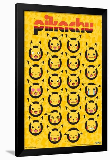 Pokémon - Pikachu Faces-Trends International-Framed Poster