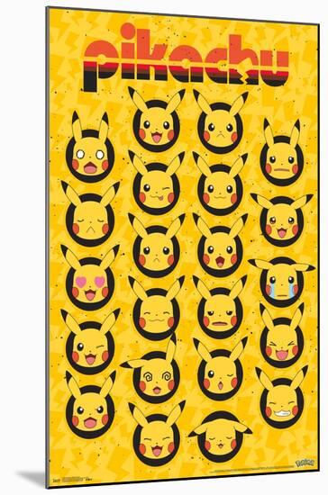 Pokémon - Pikachu Faces-Trends International-Mounted Poster