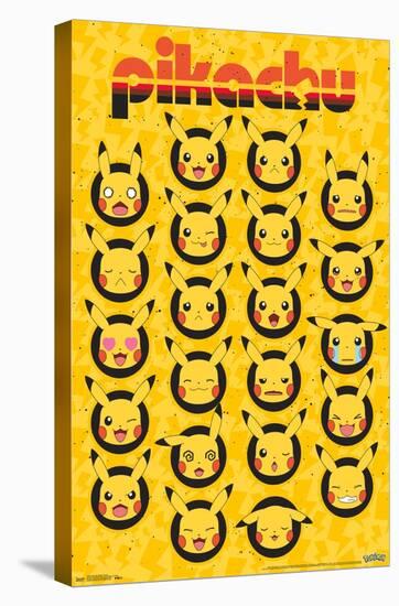 Pokémon - Pikachu Faces-Trends International-Stretched Canvas