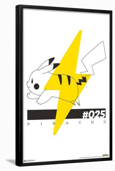 Pokémon - Pikachu Line 25-Trends International-Framed Poster