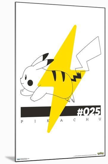 Pokémon - Pikachu Line 25-Trends International-Mounted Poster