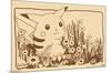 Pokémon - Pikachu Sepia-Trends International-Mounted Poster