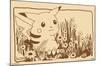 Pokémon - Pikachu Sepia-Trends International-Mounted Poster