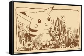 Pokémon - Pikachu Sepia-Trends International-Framed Stretched Canvas
