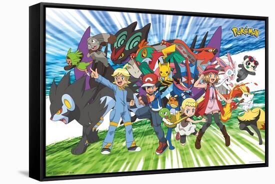 Pokémon - Traveling Party-Trends International-Framed Stretched Canvas