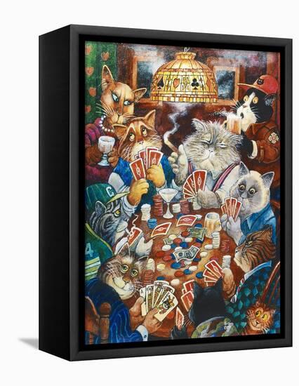 Poker Cats-Bill Bell-Framed Stretched Canvas