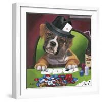 Poker Dogs 2-Jenny Newland-Framed Giclee Print