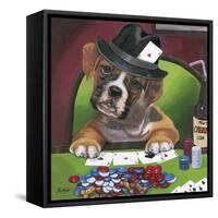 Poker Dogs 2-Jenny Newland-Framed Stretched Canvas