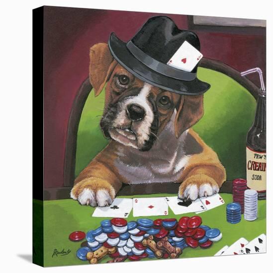 Poker Dogs 2-Jenny Newland-Stretched Canvas