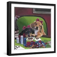 Poker Dogs 3-Jenny Newland-Framed Giclee Print