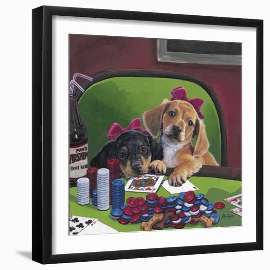 Poker Dogs 3-Jenny Newland-Framed Giclee Print