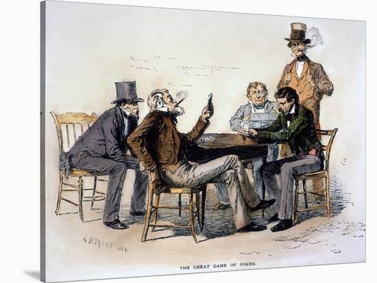 Poker Game, 1840s-Arthur Burdett Frost-Stretched Canvas