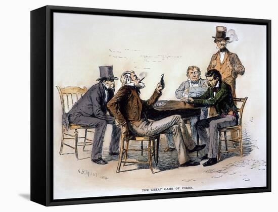 Poker Game, 1840s-Arthur Burdett Frost-Framed Stretched Canvas