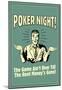 Poker Night Game Over When Rent Money's Gone Funny Retro Poster-null-Mounted Poster