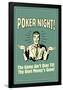 Poker Night Game Over When Rent Money's Gone Funny Retro Poster-Retrospoofs-Framed Poster